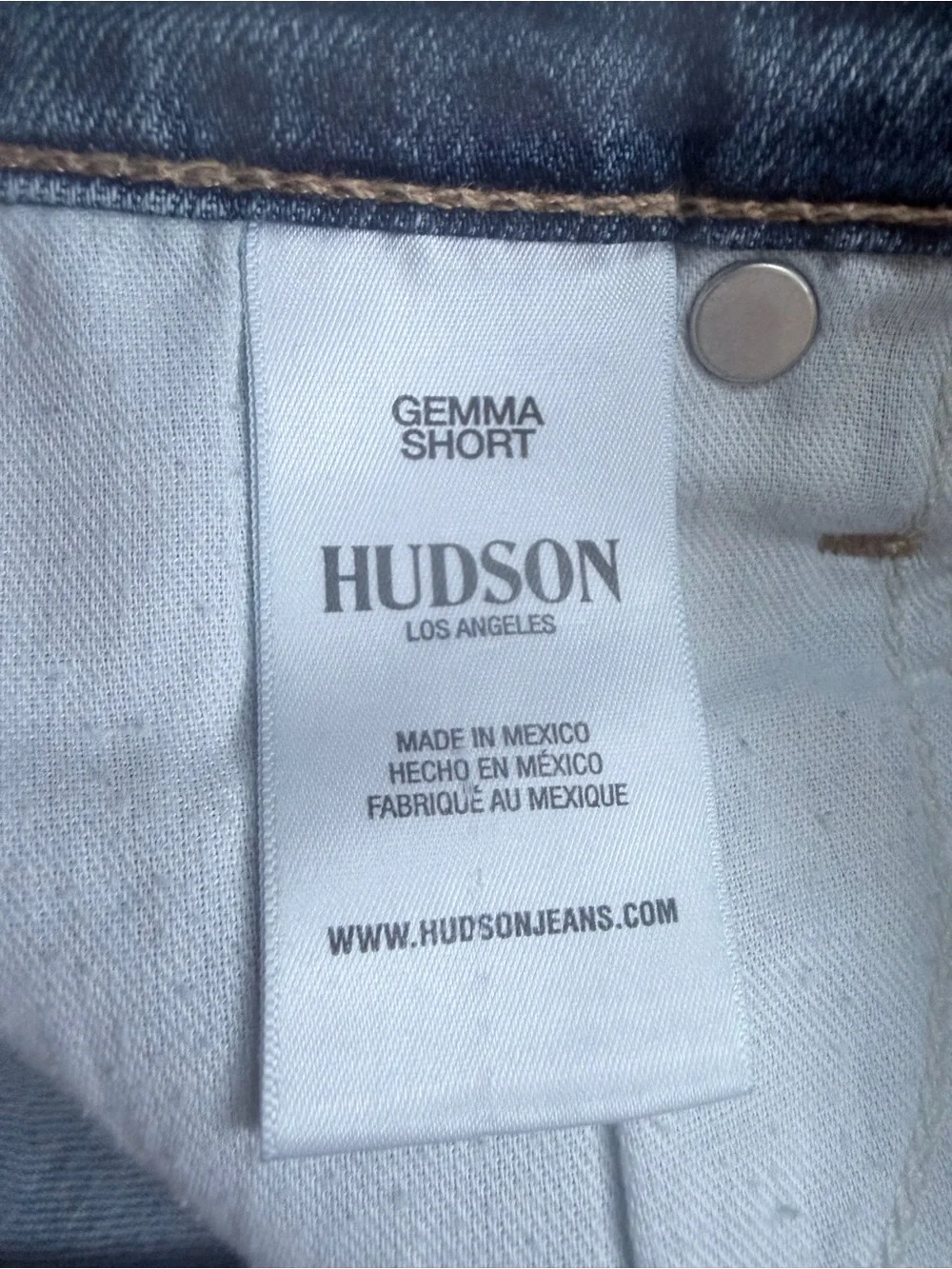 Hudson Gemma Denim Shorts 27 Raw Hem Cutoff Medium Wash Stretch Jean Shorts